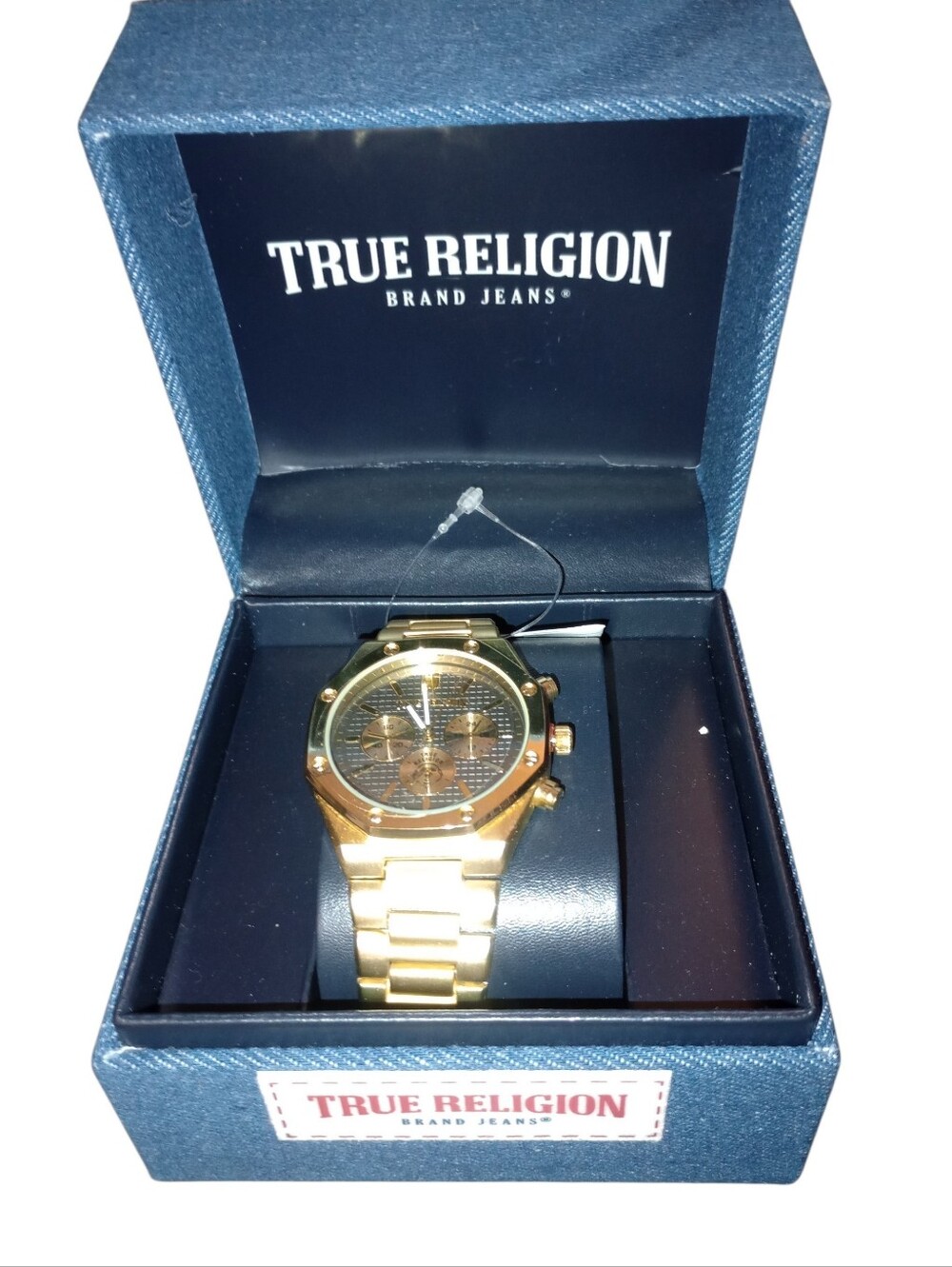True Religion Gold and Black Men's Chronograph Watch, Gift Boxed, NWT